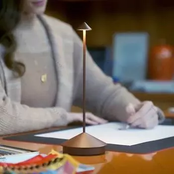 Перезаряжаемая настольная лампа Creative Dining Touch Led Hotel Bar Coffee Pina pro Настольная лампа Lampada Da Tavolo CE&Rohs Декоративная лампа Type-C charging серый