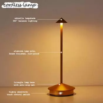 Перезаряжаемая настольная лампа Creative Dining Touch Led Bar Coffee Pina pro Настольная лампа Lampada Da Tavolo CE&Rohs Декоративная лампа чёрный