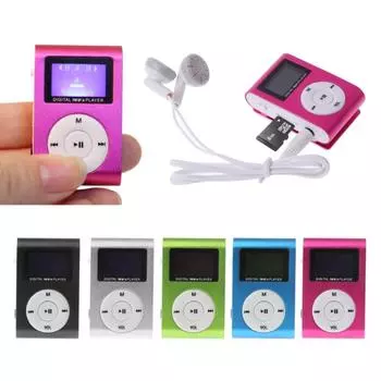 Перезаряжаемый цифровой MP3-плеер Micro SD с поддержкой 32 ГБ, музыкальный медиа, ЖК-экран с металлическим зажимом