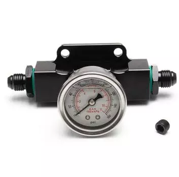 Performance Universal Black Billet Aluminum Inline 6 AN AN6 Fuel Filter 1/8 NPT