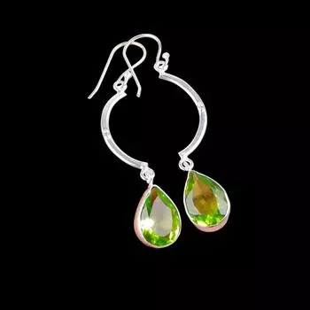 Peridot Gemstone 925 Sterling Silver Jewelry Handmade Drop/Dangle Earrings 2.60 EE-43-4