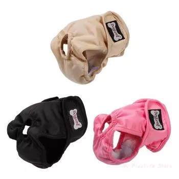 Period Sanitary Pantie with Adjustable Suspender for Girl Puppy Durable Reusable Doggies Period Pants Incontinence XS бежевый