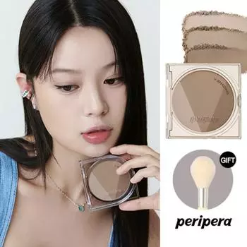 Peripera V Shading + Контурная кисть (Случайная доставка), Option_002 Темно-коричневый, 1 шт.
