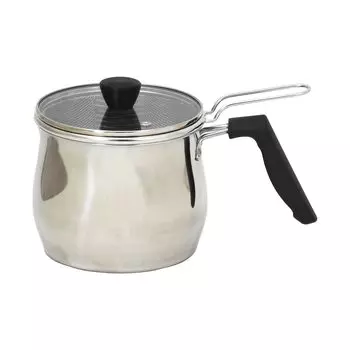 Перламутровая металлическая кастрюля One Hand Pot Multi Pot 17 см IH совместимая с фильтром стеклянная крышка из нержавеющей стали Naric 2.6 л 18-8 HC-147 серебряный