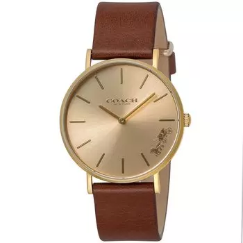 PERRY Gold Dial Stainless Steel Quartz 36MM Watch 14503331 Brown [Coach] Women s [Item]