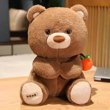 Persimmon Ruyi Bear Plush Doll Large Sitting Teddy Bear Women S Bed Hugging Bear Big Pillow Doll Sitting 23cm (0.19kg)