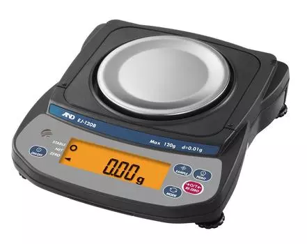 Персональные весы Минимальная платформа Нет A&D EJ-120B Вместимость 120г, отображение 0.01г, размер 110мм, калибровка