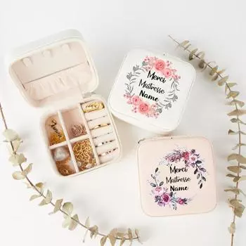 Personalised Jewellery Box Custom Name Teacher Life Jewelry Case Travel Necklace Earring Holder Storage Display Box Teacher Gift