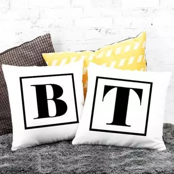 Personalized Letter Pillow Cover for New Couple Bedroom Home Initial Pillow Case Love Wedding Gift Housewarming Gifts Pillows 450mm*450mm