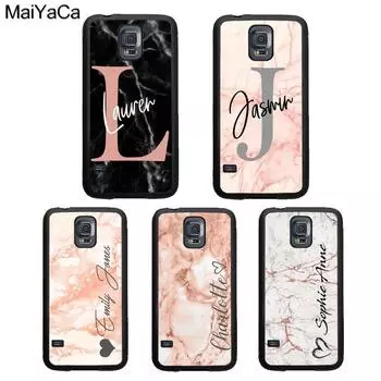 ПЕРСОНАЛИЗИРОВАННЫЙ чехол из мрамора с первоначальным именем для Samsung Galaxy A51 A71 A31 A21S A20e A50 A70 M31 S9 S10 S20 Plus Note 20 Ultra Galaxy S9