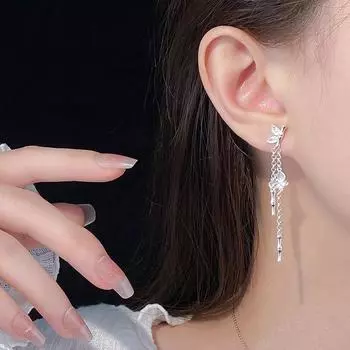 Персонализированные серьги-бабочки с бамбуковыми кисточками, новые универсальные серьги для повседневных поездок на работу