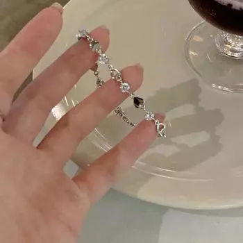 Персонализированный браслет Sweet Love Heart Circon, регулируемый браслет с полым сердцем, милый женский браслет, ювелирные изделия