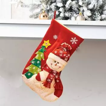 Персонализированный мешок для конфет Многоразовые рождественские подарочные пакеты Креативные рождественские носки для детей Style B