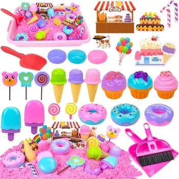 Песочница Hymaz Sand Play Sandbox для помещений Sand Play Sand Storage Box для дня рождения, подарок на открытом воздухе для мальчиков и девочек Игрушка, набор, набор, детская игрушка, глина,
