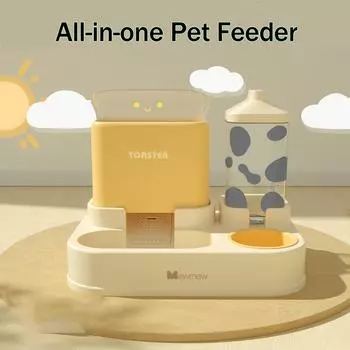 Pet Automatic Feeder All-in-One Large Capacity Feeder Automatic Drinking Automatic Feeder All-in-One Puppy Food Bowl зелёный