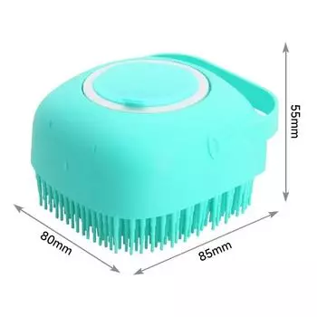 Pet Bathing Brush Soft Cat Massage Comb Remove Floating Hairs Dog Shampoo Brush Pet Washing Supplies розовый