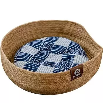 Pet bed for washable summer, cool, soft, dog, cat, (M) коричневый