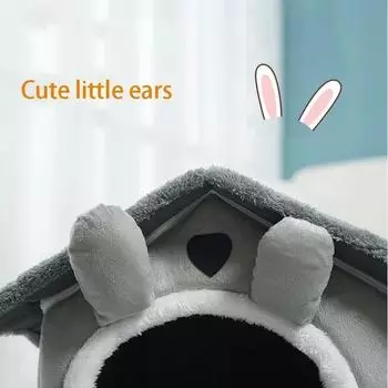 Pet bed with detachable mat tent house dog kennel cat bed indoor warm dog house suitable for small medium and large pets S