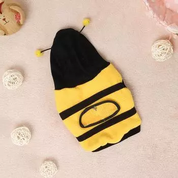 Pet Bee Одежда для собак Кошачья косплейная одежда для кошек Пальто с капюшоном для собак Термоодежда Одежда для кошек и пчел Толстовка с капюшоном для собак с изображением щенков Забавные пальто для домашних животных XL жёлтый