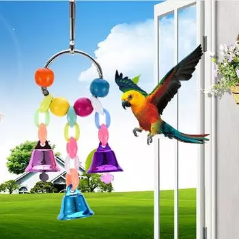 Pet Bird Bell String подвесной мост цепи игрушки для попугаев висит белка попугай клетка игрушки One size