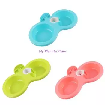 Pet Cage Bowl Hanging Automatic Waterer Food Feeder Water Dispenser Auto Feeder Gravity Feed for Small Medium Large Cats Dogs S синий