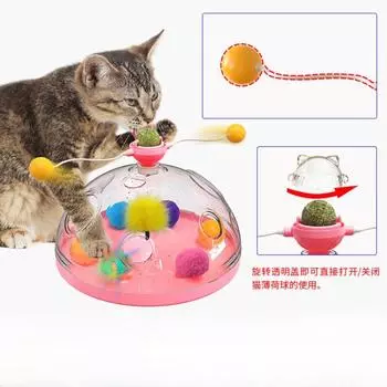 Игрушки для кошек с вращающейся мельницей и мячом, устойчивые к царапинам, интерактивные поворотные столы, развивающие игрушки для домашних животных, аксессуары для дрессировки домашних животных зелёный