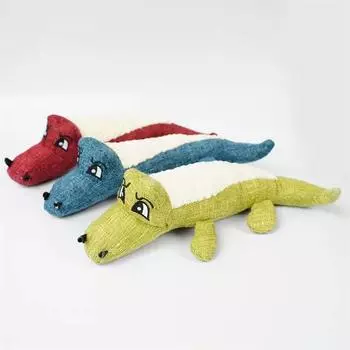 Pet chew toys, plush crocodile shaped vocal toys chewing and teething training supplies dog toys dog toys for small dogs
