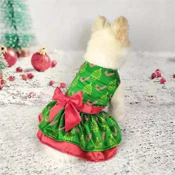 Pet Clothes Double Layer Unique Elegant Comfortable Holiday Pet Clothes Pet Clothes With Bow Festive Eye-catching High Quality S