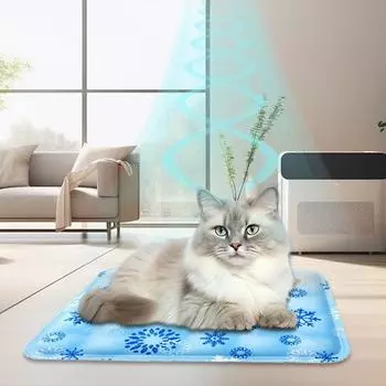 Pet Cooling Mat Summer Pad Pet Mat Bed for Dogs Cat Blanket Sofa Breathable Summer Washable Ice Pad Pet Supplies Accessories S 30x40CM синий