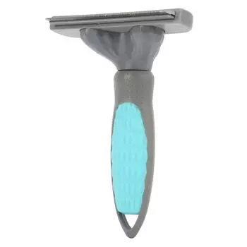 Pet Deshedding Brush Hair Removal Time Saving Prevent Slipping Pet Knotted Comb with Comfortable S 16x5.5cm/6.3x2.2in синий
