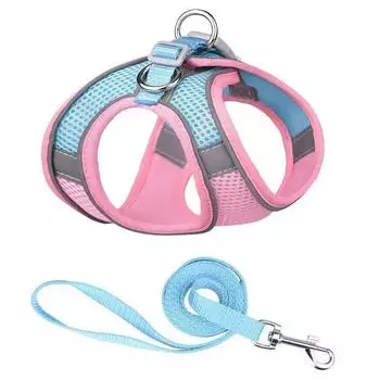 Pet Dog Harness Leash Set for Small Dogs Adjustable Puppy Harness Vest French Bulldog Chihuahua Dog Harness and Leash Set Puppy M