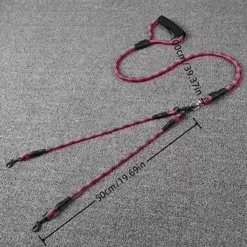 Pet dual head dog walking rope with wavy pattern, one drag two traction rope, anti winding and detachable S зелёный