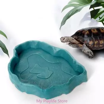 Кормушка для домашних животных, миска, поднос для кормления, миска, диспенсер для воды, горшок для черепахи, бородатой агамы, сверчка озеро синий