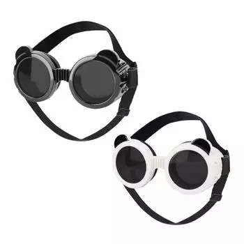 Pet Goggles for Small Dogs PVC Sun Protective Goggles with Adjust Belt Elastic Dog Goggles X3UC чёрный