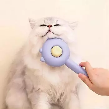 Pet Grooming Needle Brush Magic Massage Comb Hair Remover Pets General Supplies with Pet Nail Clippers for Cat Dog Cleaning Care фиолетовый