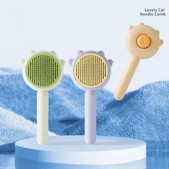 Pet Grooming Needle Brush Magic Massage Comb Hair Remover Pets General Supplies For Cat Dog Cleaning Care Cat Comb светло-зеленый