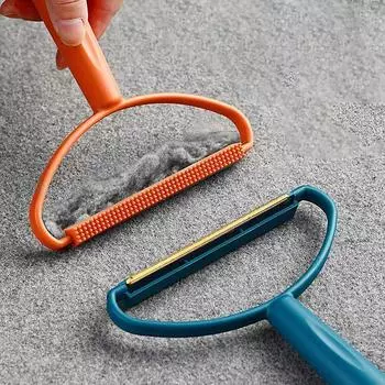 Pet Hair Remover Brush Double-Side Lint Remover Portable Manual Fluff Remover Clothes Fuzz Fabric Shaver Carpet Clothes Brush синий