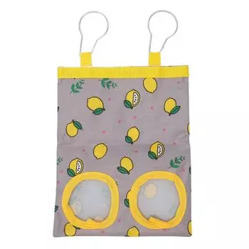 Pet Hanging Hay Feeder Bag with Holes Lemon Pattern Small Animal Hay Feeding Bag for Rabbit Guinea
