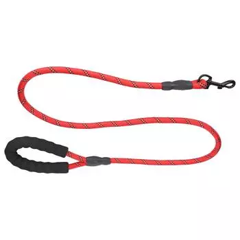 Pet Heavy Duty Nylon Leash Reflective Round Rope Suitable for Medium and Large DogsRed красный