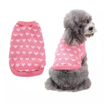 Pet Knit свитера Одежда для собак Зимняя теплая куртка для щенков Одежда для собак Чихуахуа Французский бульдог XS красный