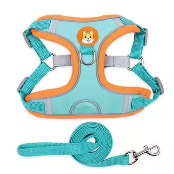 Pet Lead Walking Running Pet Accessories Soft Dog Harness Vest Traction Rope Dogs Chest Strap M синий