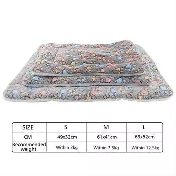 Pet Mats Flannel Thickened Dog Bed Mat Soft Pet Sleeping Mat for Dogs Cats Winter Warm Pet Blanket 49x32cm коричневый