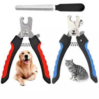Pet Nail Clippers with Sickle Dog Nail Clippers Nail Clippers Multifunctional Teddy Cat Stainless Steel Grooming Scissors