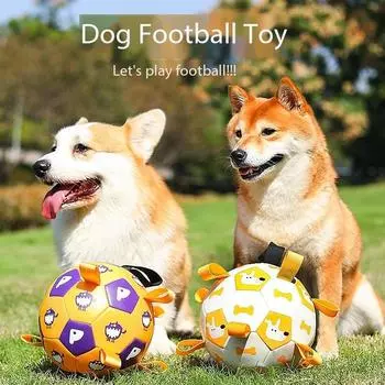 Pet Soccer Ball Interactive Football Dog Outdoor Training Balls Sporty Fetching Ball Durable Outside Dog Bite-resistant Balls 15cm