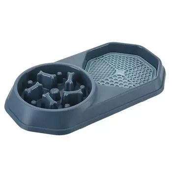 Pet supplies Dog feeder Cat licking plate Choke proof slow food bowl Funny dog pot Pet mat A pair of bowls зелёный