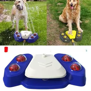 Pet Supplies Foot Operated Automatic Drinker Water Dispenser Summer Bath Spray Dog Toy 42.9*25.7*10cm