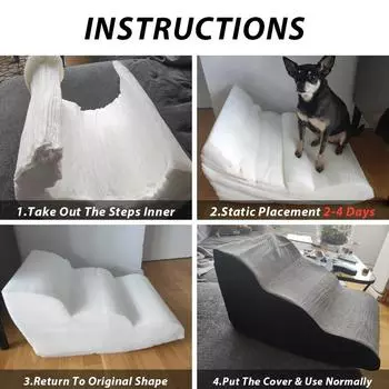 Pet Supplies Memory Foam Dog Sofa Stairs Pet 2/3/4 Steps Stairs for Small Dog Cat Anti-slip Ramp Ladder Bed Stairs