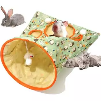 Pet Tunnel Bag Cat Drill Bag Bite Resistant Training Interactive Playing Fun Toy Sound Paper Pet Supplies красный