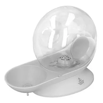 Pet Water Dispenser Snail Shape Automatic Transparent 2.8L Large Capacity Drinking Fountain for серый