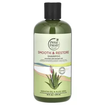 Petal Fresh, Pure, Smooth & Restore Шампунь, Кератиновое масло и Алоэ Вера, 16 жидких унций (475 мл)
